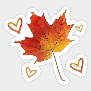 Autumn Love- Girl In Red- Love- Romance-October Sticker